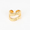 Anillo extensible de acero inoxidable chapado en oro N°308