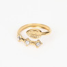 Anillo extensible de acero inoxidable chapado en oro N°328