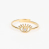 Anillo extensible de acero inoxidable dorado N°334