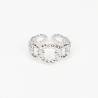 Anillo extensible de acero inoxidable plateado N°401