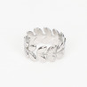 Anillo extensible de acero inoxidable plateado N°410