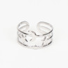 Extendable silver-plated stainless steel ring N°411