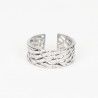 Extendable silver-plated stainless steel ring N°414