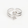 Anillo extensible de acero inoxidable plateado N°416