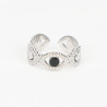 Anillo extensible de acero inoxidable plateado N°422