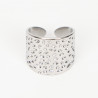 Anillo extensible de acero inoxidable plateado N°423