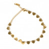 Gold-plated stainless steel small hearts bracelet