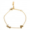 Love gold stainless steel bracelet with small heart