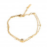 Gold-plated stainless steel bracelet with rhinestone lining