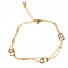 Elegante brazalete de acero inoxidable chapado en oro