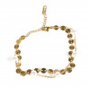 Gold-plated stainless steel bracelet with white pearls