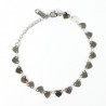 Stainless steel bracelet silver plated small hearts