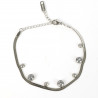 Pulsera de acero inoxidable plateado con brillantes