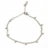 Bracciale in acciaio inossidabile placcato in argento con charms a forma di piccole sfere