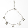 Silver-plated stainless steel bracelet, geometric shapes