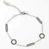 Bracciale in acciaio inossidabile argentato con forme rotonde