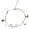 Bracelet acier inoxydable argenté papillons