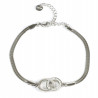 Silver-plated stainless steel bracelet with interlocking rings