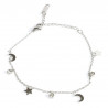 Bracciale in acciaio inossidabile con lune e stelle in argento