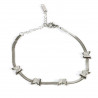 Pulsera de acero inoxidable plateado con mariposas brillantes