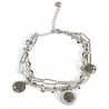 Silver plated stainless steel bracelet charms trees of life