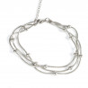 Silver-plated stainless steel triple chain bracelet