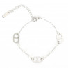 Elegant silver-plated stainless steel bracelet with pearls