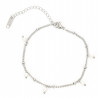 Silver-plated stainless steel bracelet with pearly beads