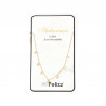 Collier acier inoxydable doré losanges strass rose