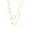 Elegant double chain gold-plated stainless steel necklace