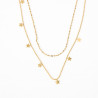 Gold-plated stainless steel double chain star necklace