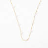 Necklace gold stainless steel white beads