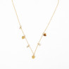 Gold-plated stainless steel necklace with hearts and rhinestones