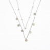 Silver-plated stainless steel necklace with elegant double chain