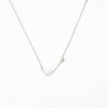 Silver-plated stainless steel necklace with white pearl and heart