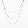 Silver-plated stainless steel triple chain necklace