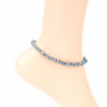 Anklet chain with thick crystals Blue grey