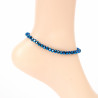 Anklet chain with thick crystals Metallic blue