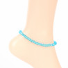 Turquoise blue thick crystal anklet chain