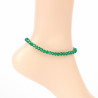 Anklet chain with thick crystals Dark green