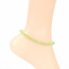 Anklet chain with thick crystals Apple green