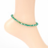 Anklet chain with thick crystals Green