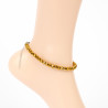 Anklet chain with thick crystals Metallic gold