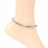 Anklet chain with thick crystals Metallic grey