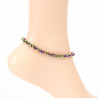 Thick crystal anklet Multi metallic