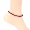 Anklet chain with thick crystals Metallic violet