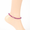 Mauve thick crystal anklet chain