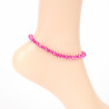 Fuchsia pink thick crystal anklet chain