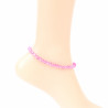 Thick crystal anklet Dark pink