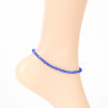 Fine crystal anklet chain Dark blue